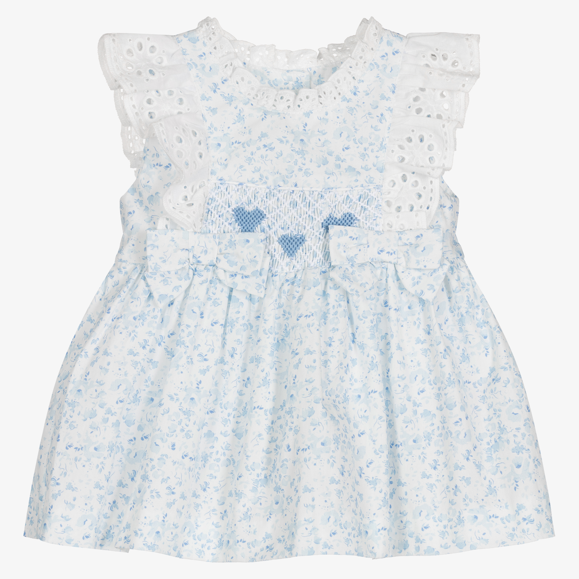 Caramelo Kids - Girls Blue Smocked Dress Set | Childrensalon