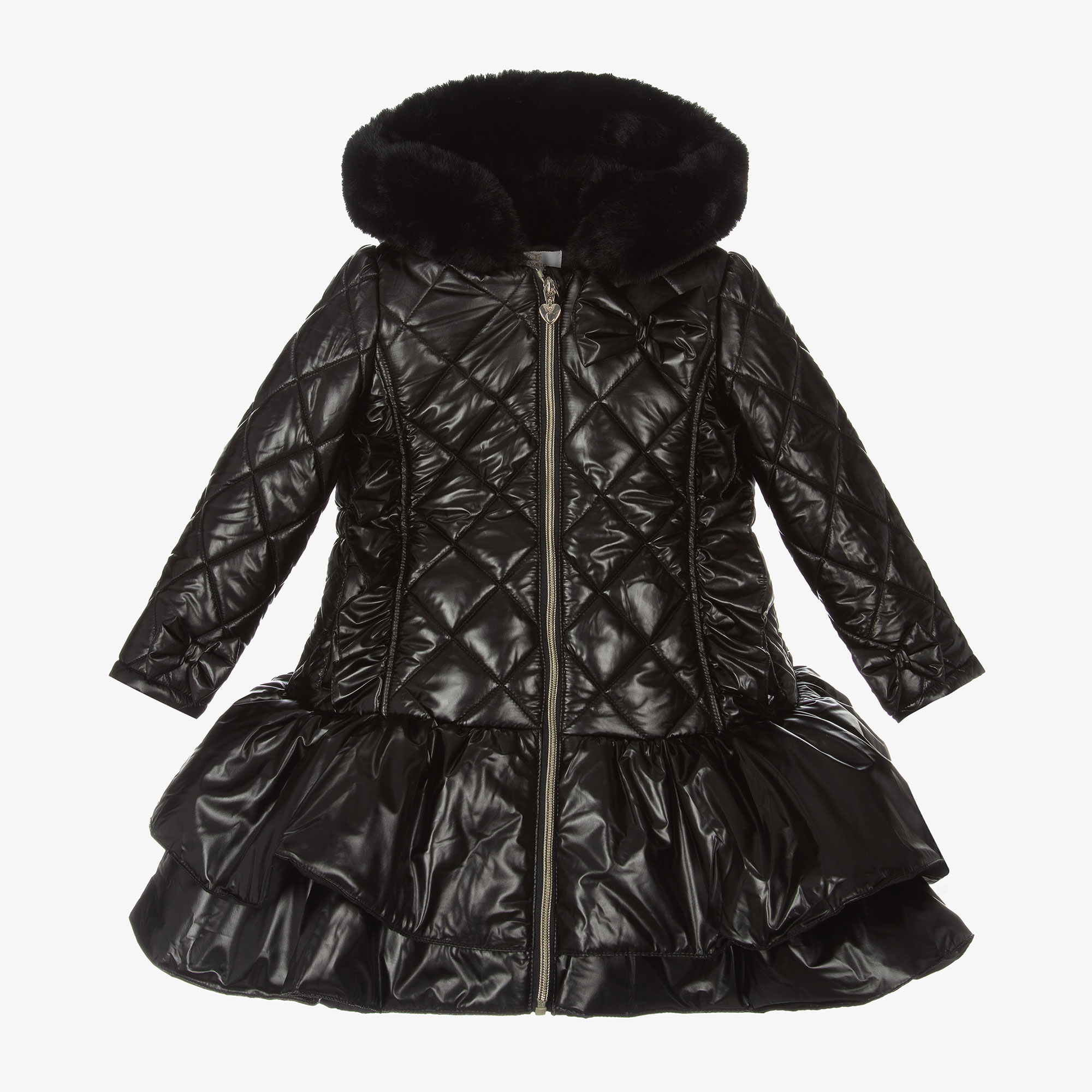 Girls black quilted coat online