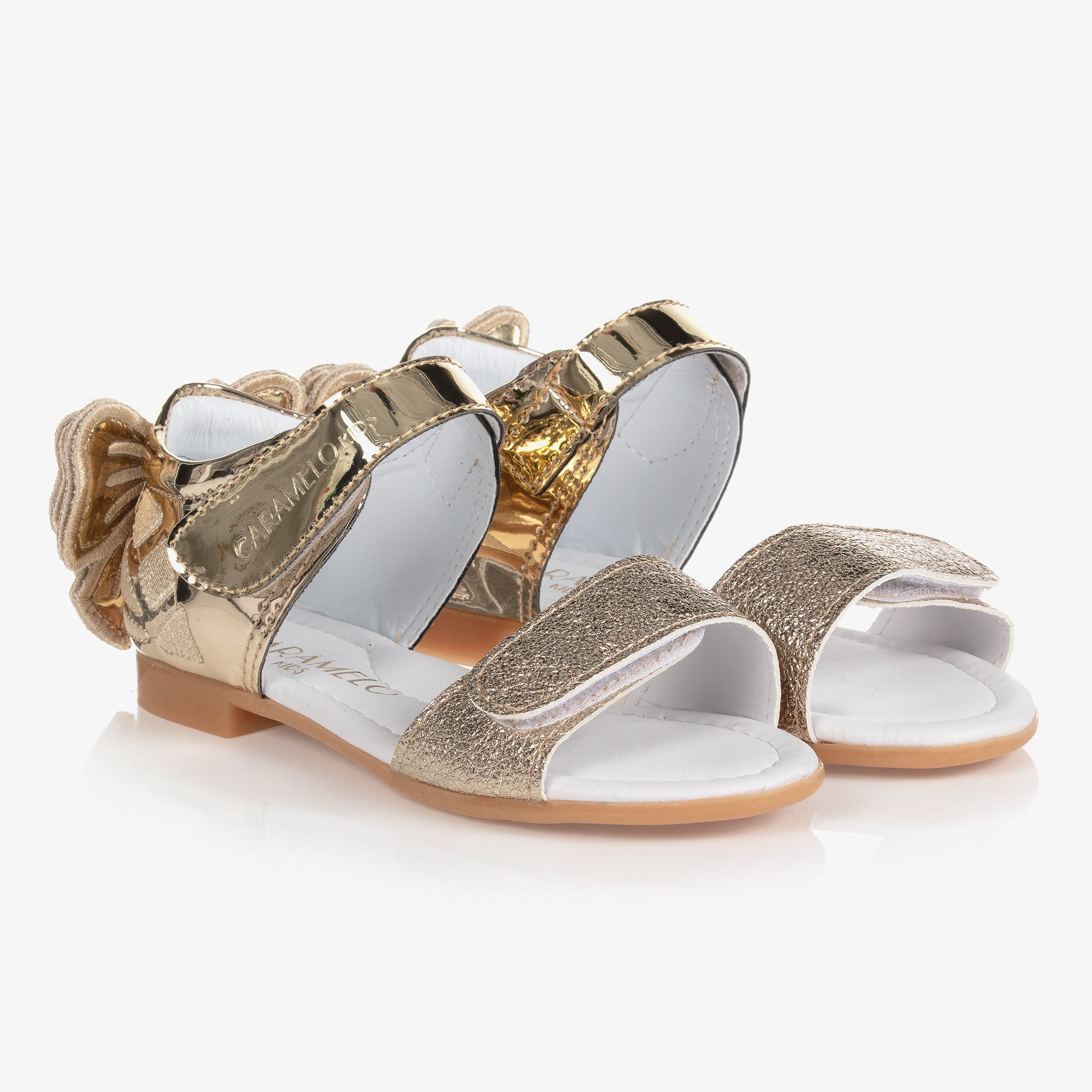 Gold best sale bow sandals