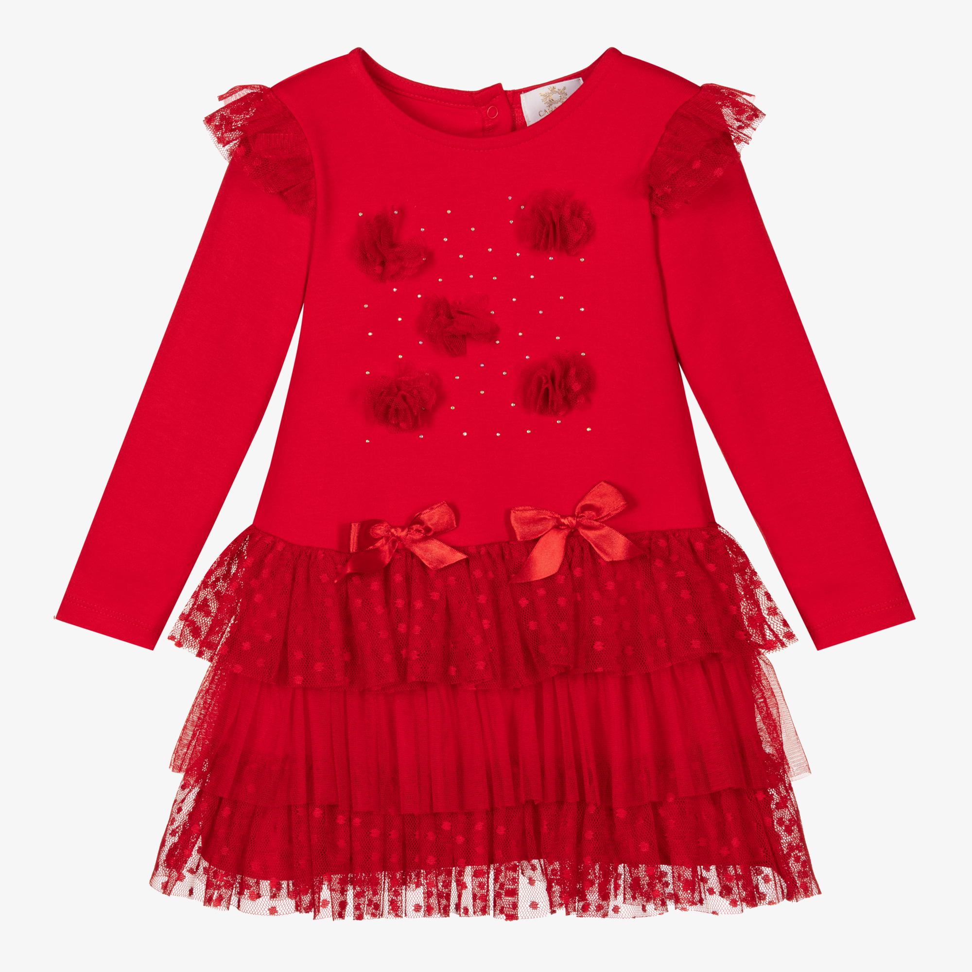 Caramelo Kids - Pink Jacquard & Tulle Dress | Childrensalon