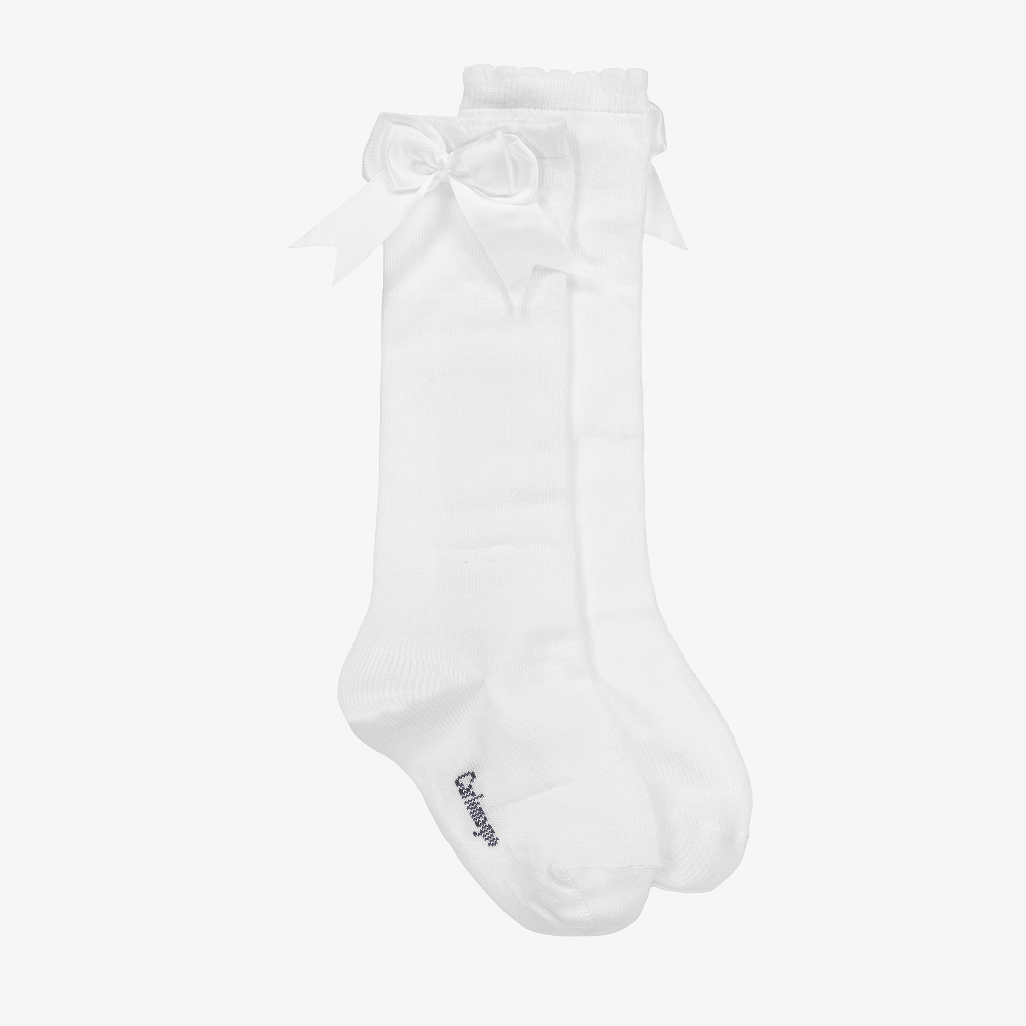 Carlomagno - Girls White Cotton Socks | Childrensalon
