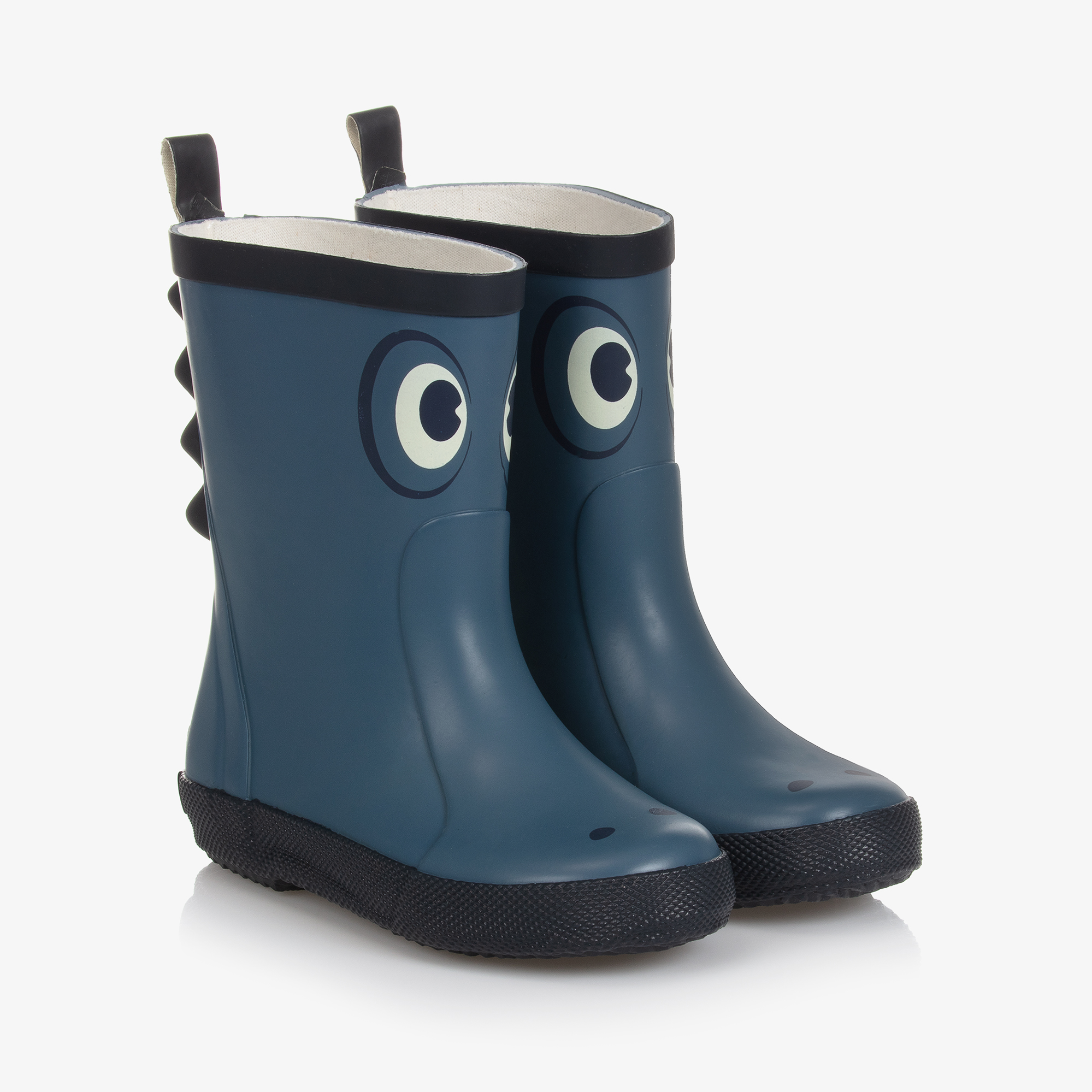 blue rubber rain boots