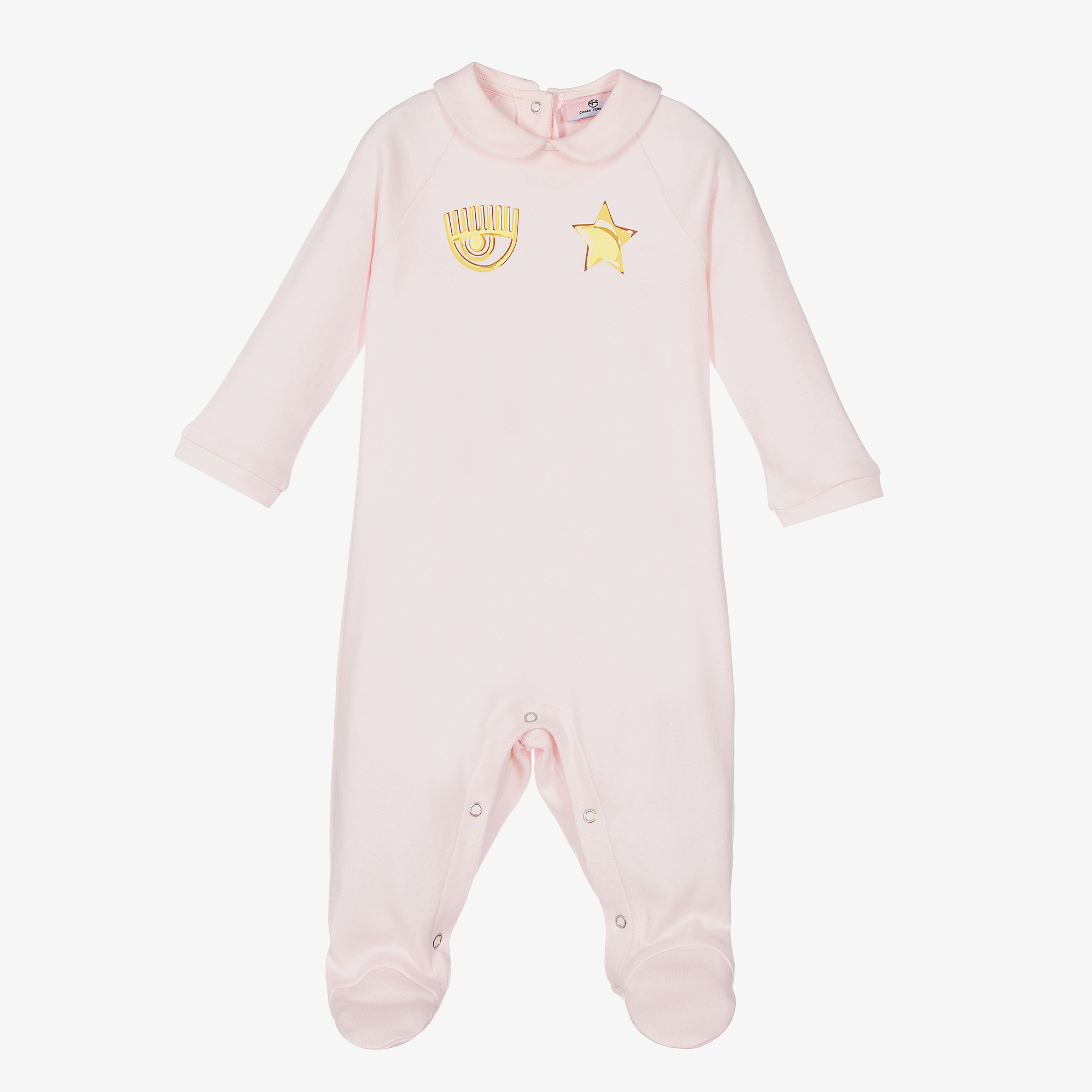 Chiara Ferragni Kids - White Cotton Logo Babygrow | Childrensalon