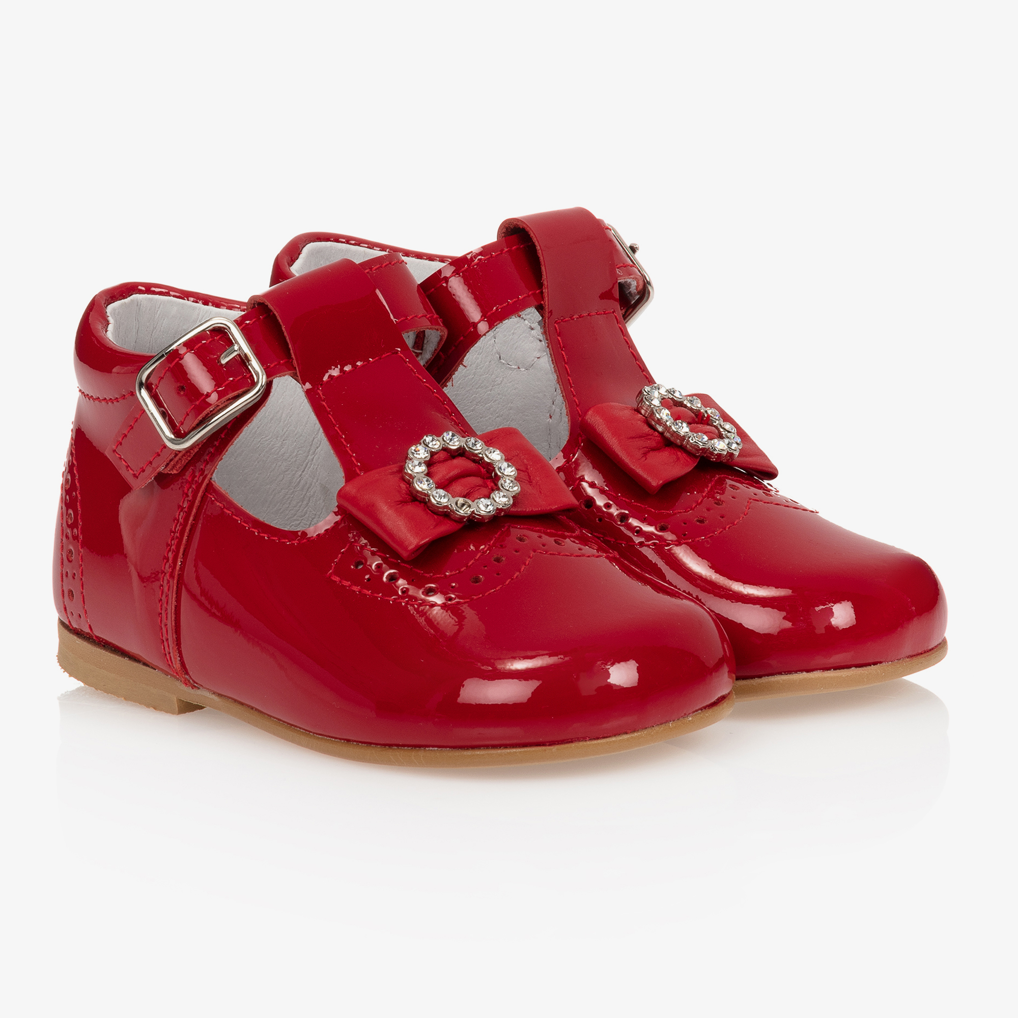 Monnalisa - Girls Red Glitter Shoes | Childrensalon