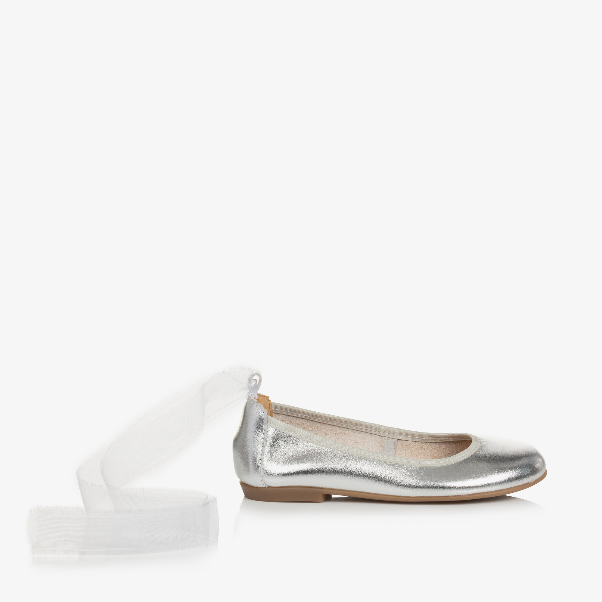 Girls silver outlet ballet pumps