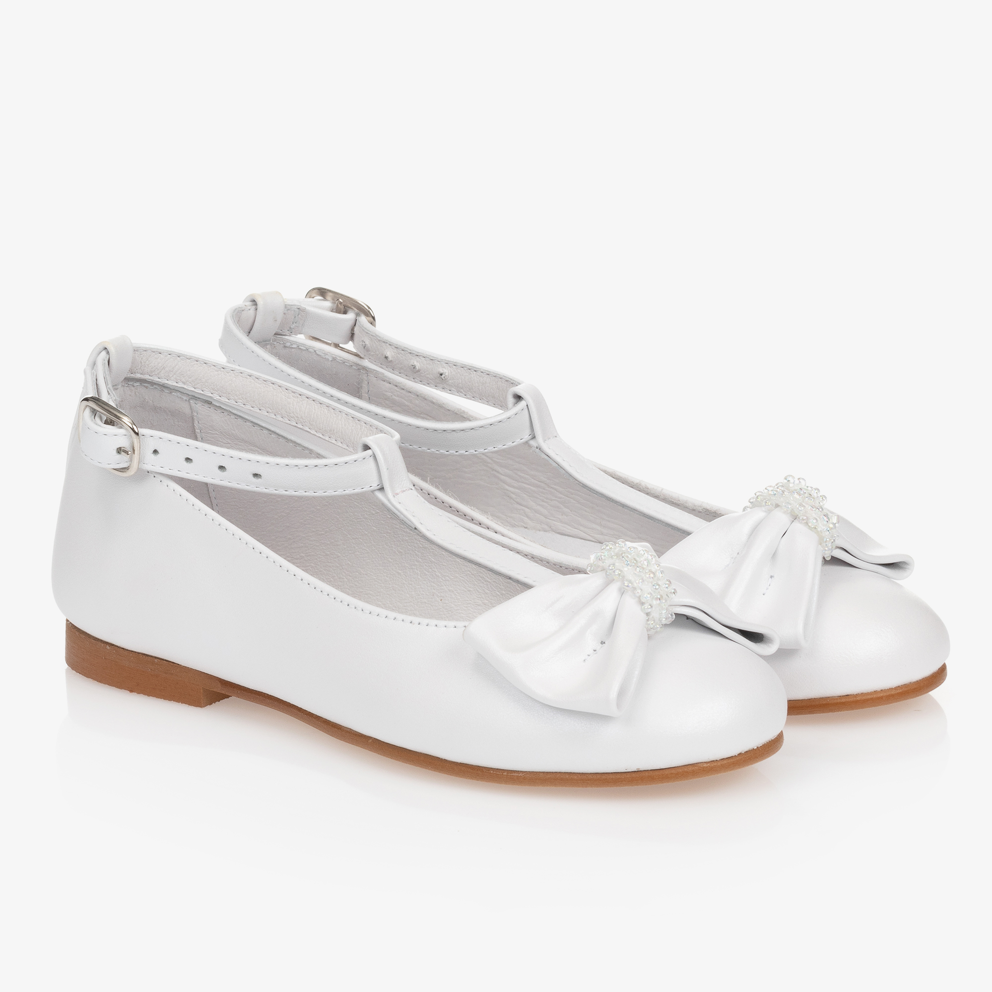 Girls white hot sale leather shoes