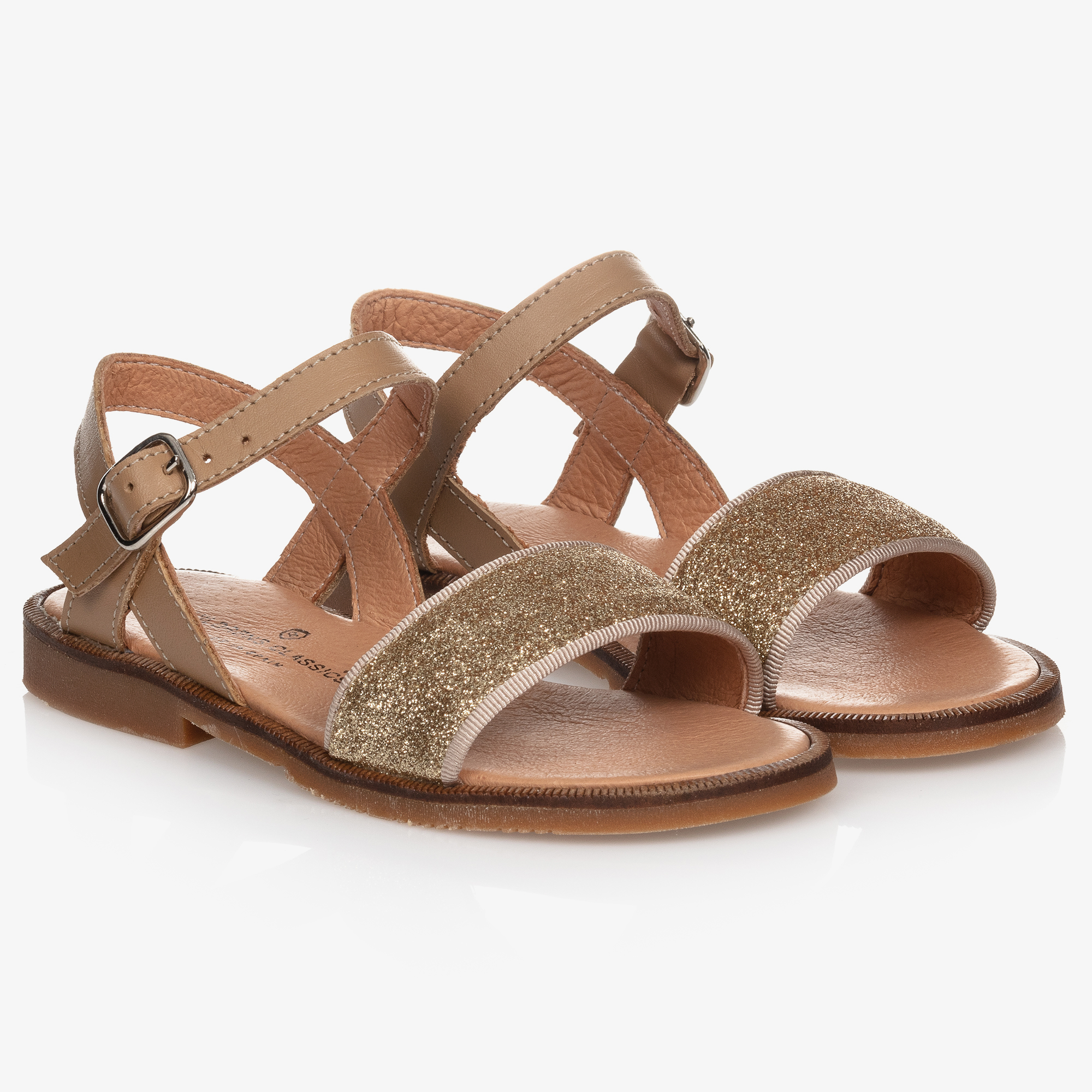 Gold best sale glitter sandals