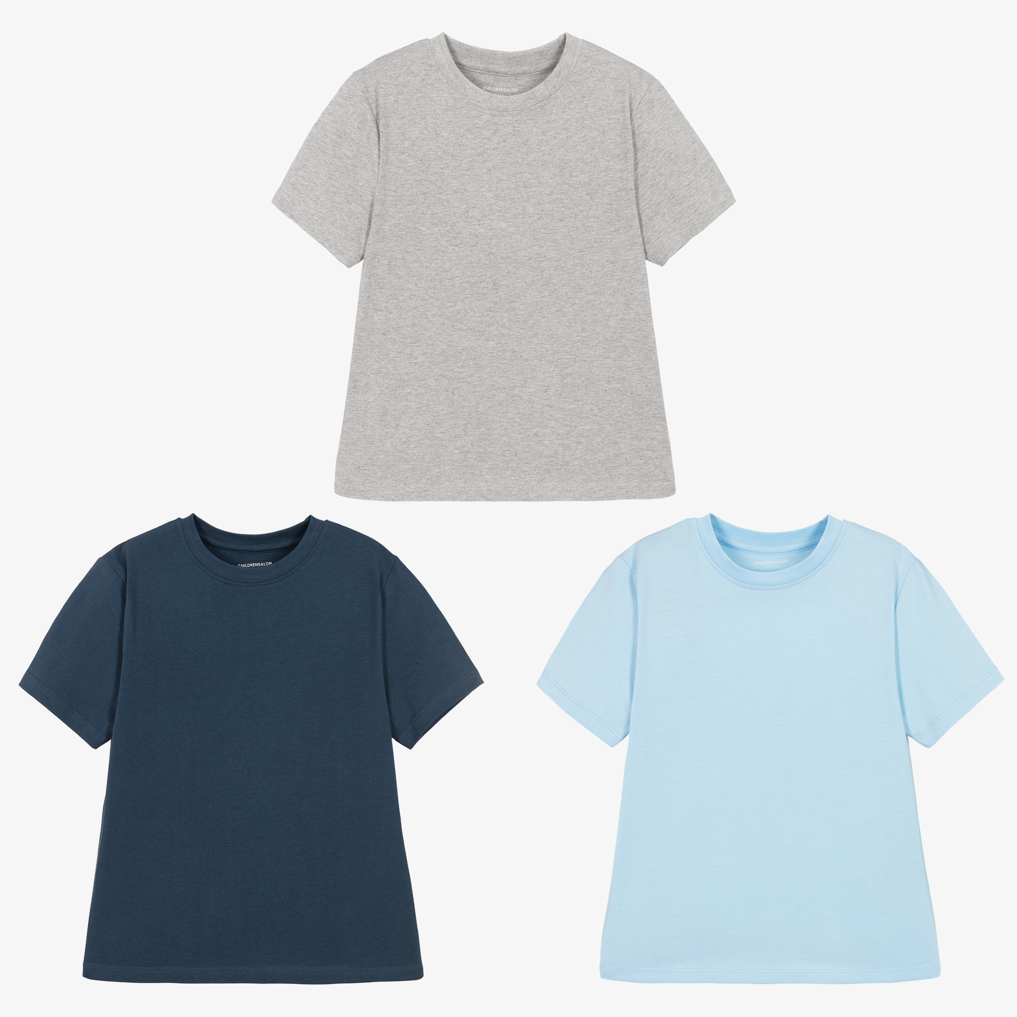 Childrensalon Essentials | Pack) T-Shirts Blue Childrensalon Boys Cotton - Organic (3