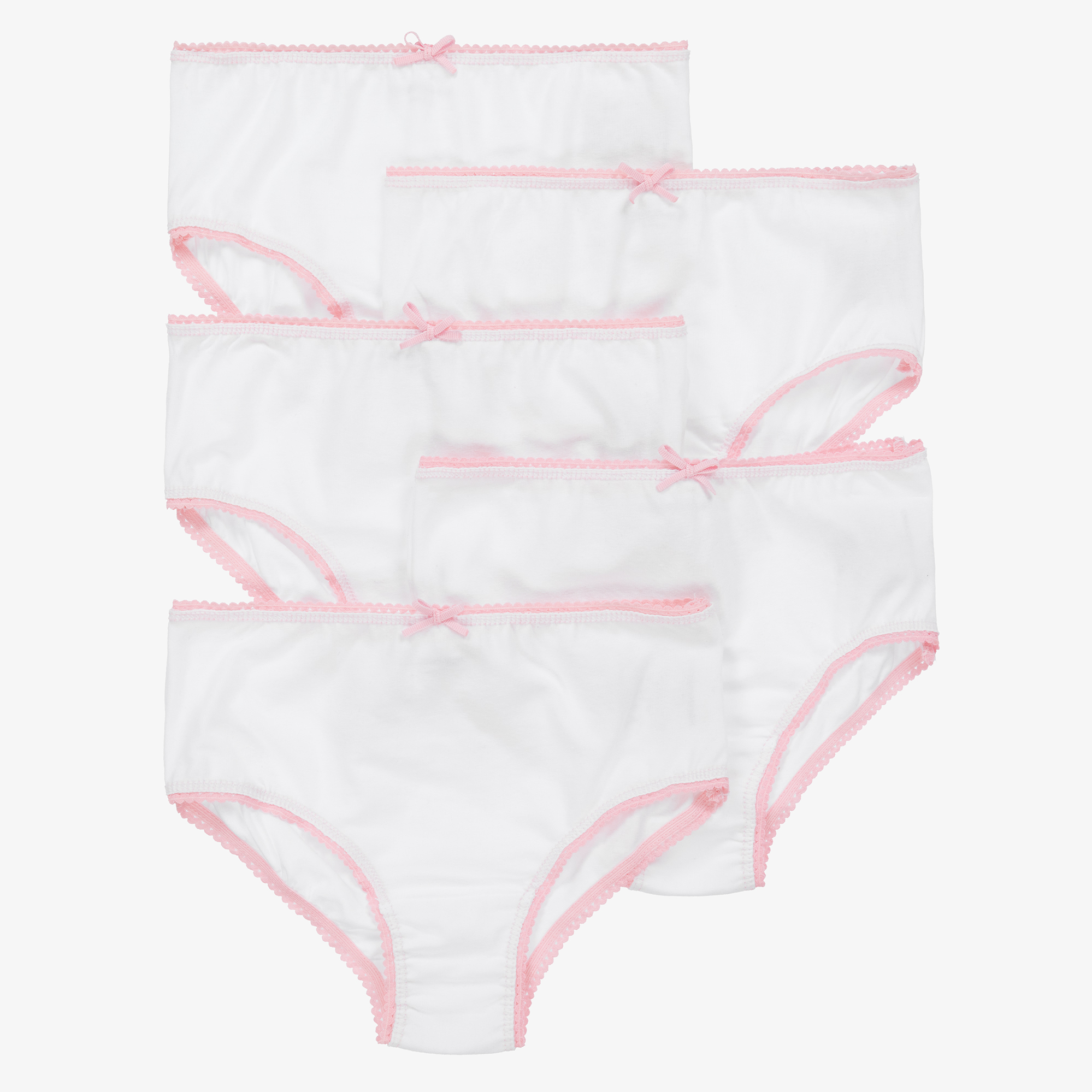 BNWT New Tesco Pack 3 White + Pink FRILLY KNICKERS 18-24 months 92cm