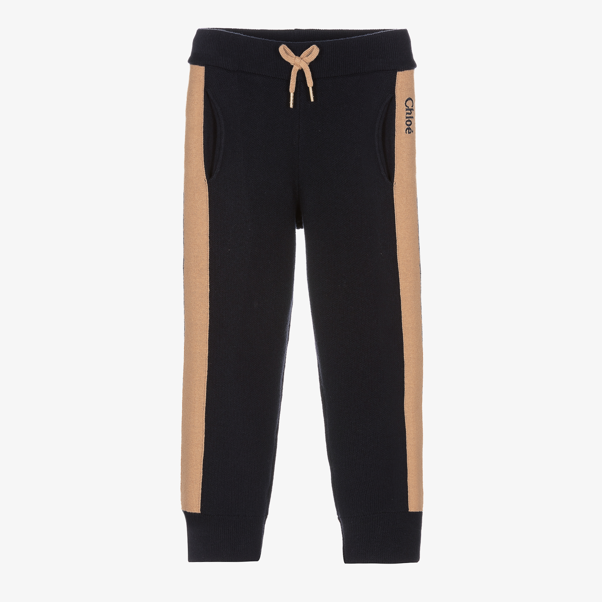 Chloé - Girls Blue Knitted Joggers | Childrensalon