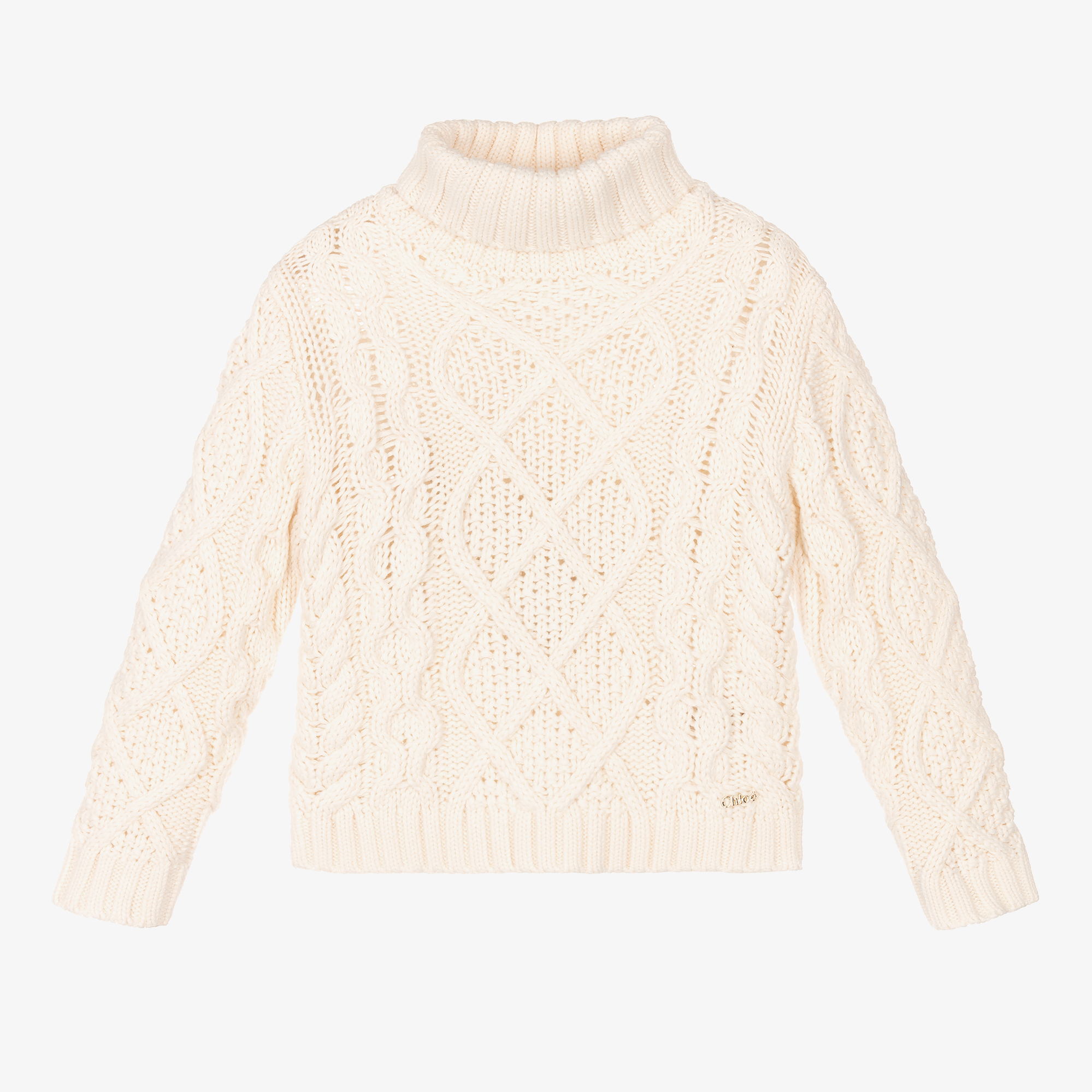 Chloé - Pink Cotton Logo Sweater | Childrensalon