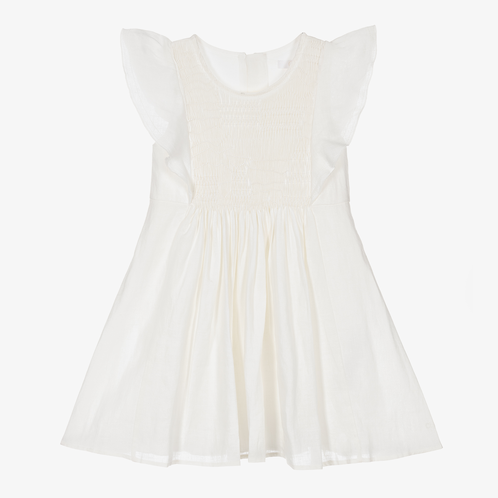 Chloé - Girls Blue & White Silk Dress | Childrensalon