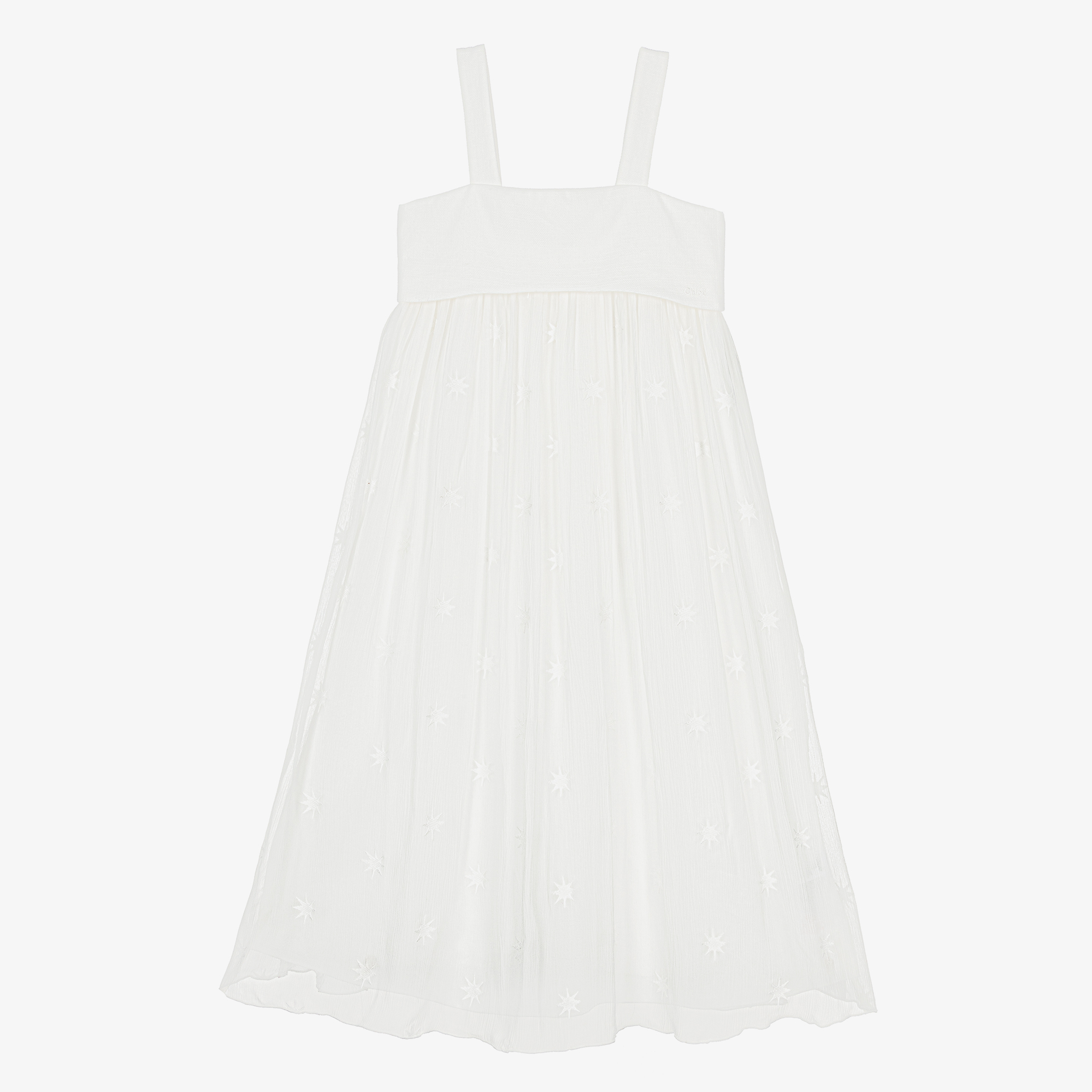 Chloé - Girls Blue & White Silk Dress | Childrensalon