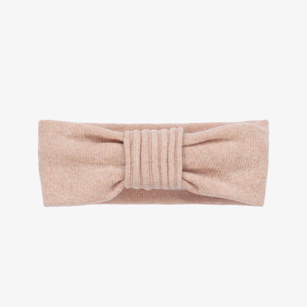 1 + in the family - Baby Girls Pink Cotton Knit Headband | Childrensalon