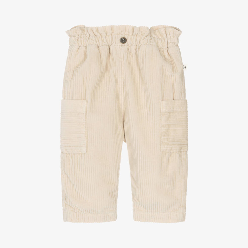 1 + in the family - Beige Corduroy Cargo Trousers | Childrensalon