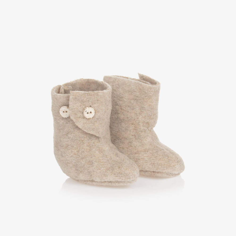 1 + in the family - Beige Fleece Booties | Childrensalon