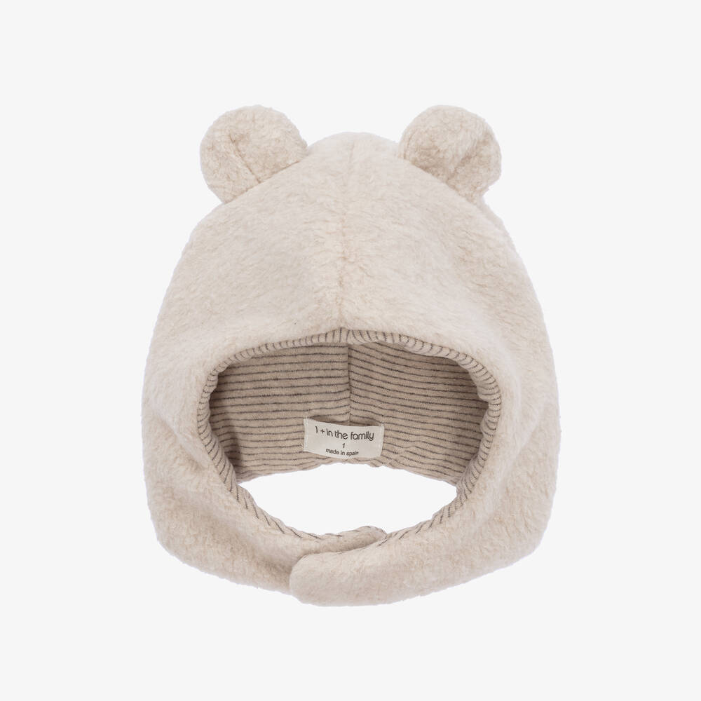 1 + in the family - Beige Fleece Teddy Hat | Childrensalon