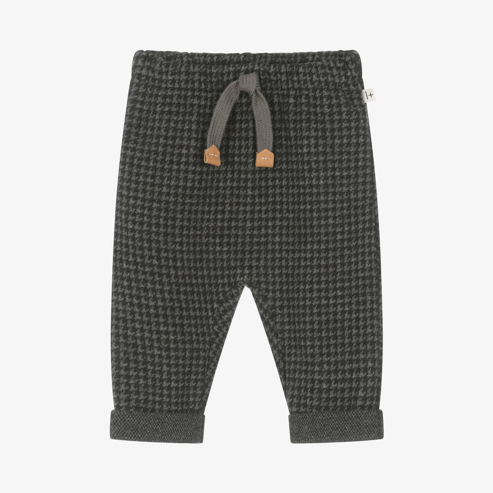 1 + in the family - Boys Grey Houndstooth Trousers | Childrensalon