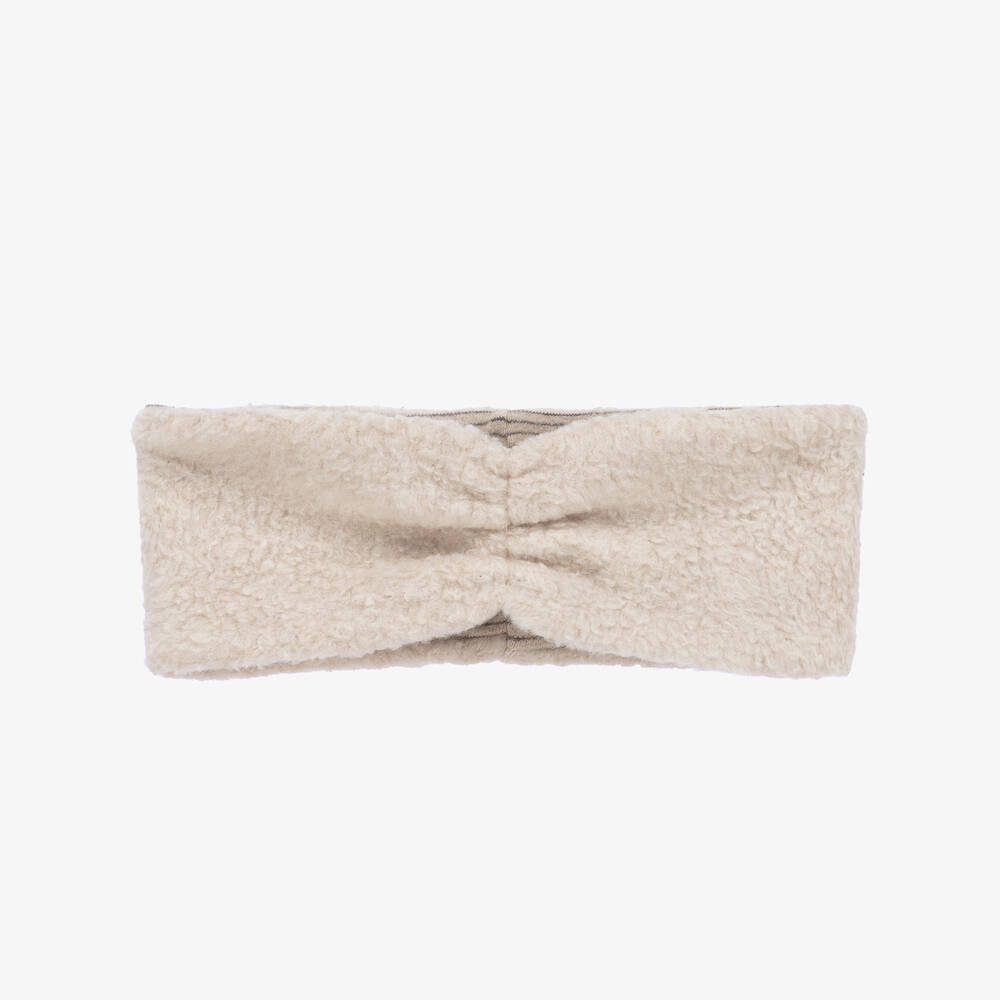 1 + in the family - Girls Beige Fleece Headband | Childrensalon