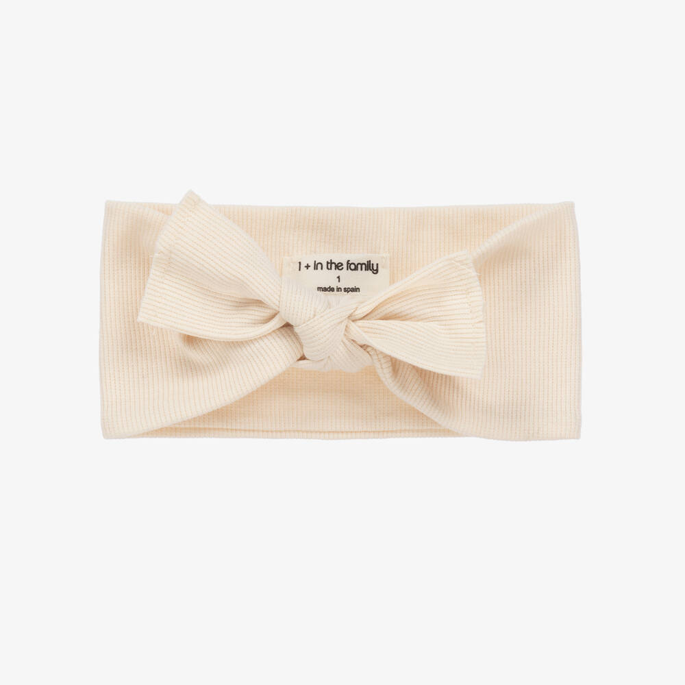 Shop 1+ In The Family 1 + In The Family Girls Ivory Cotton Bow Headband