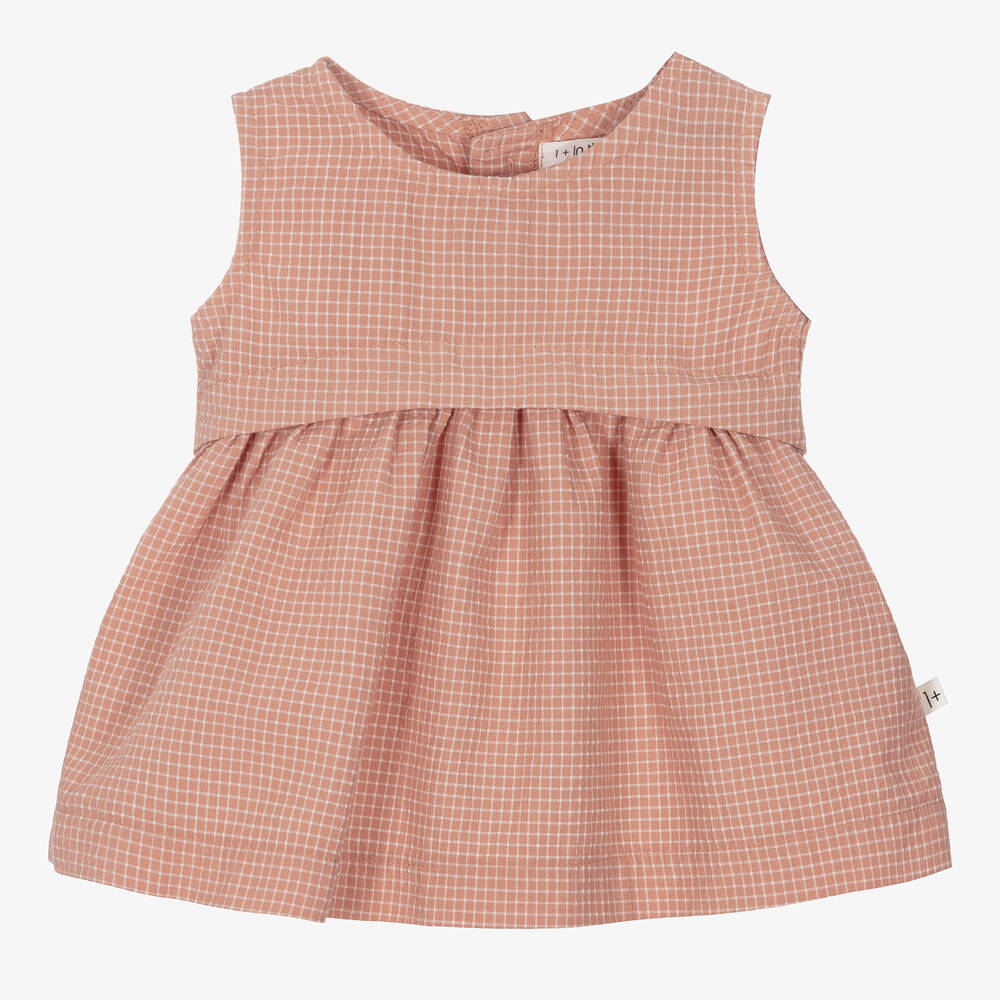 1 + in the family - Girls Pink Check Seersucker Dress | Childrensalon