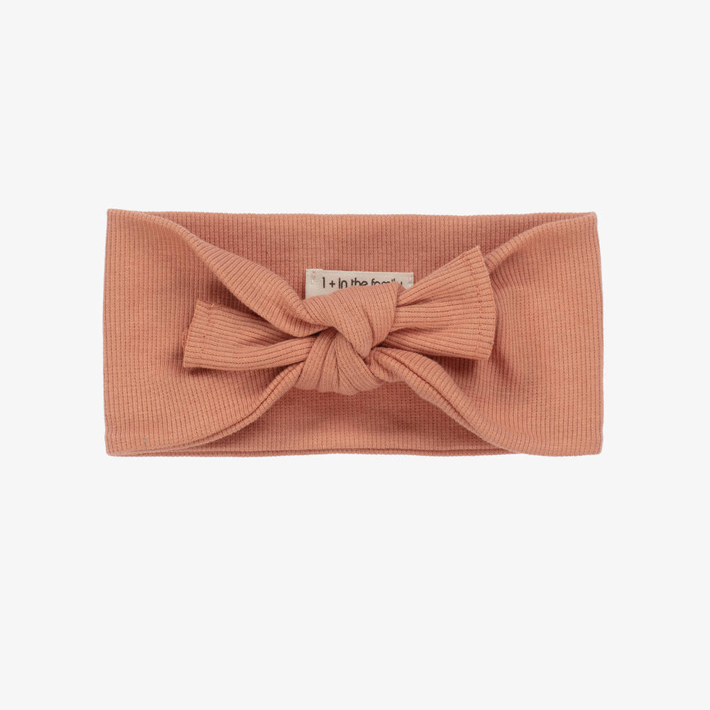 Shop 1+ In The Family 1 + In The Family Girls Terracotta Pink Cotton Bow Headband