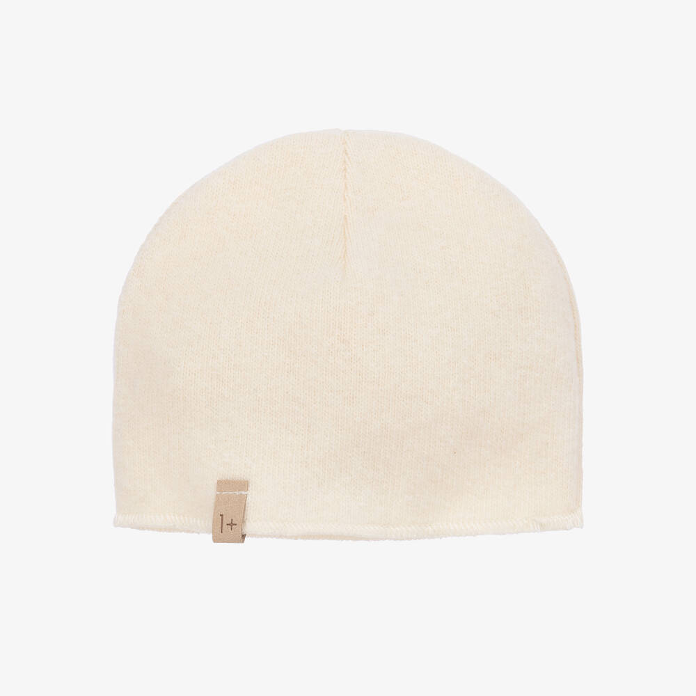 1 + in the family - Ivory Cotton Knit Baby Hat | Childrensalon