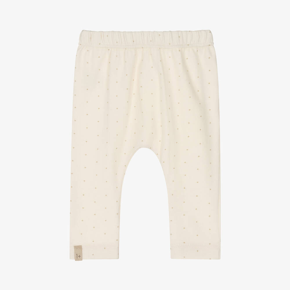 1 + in the family - Ivory Cotton Star Leggings | Childrensalon