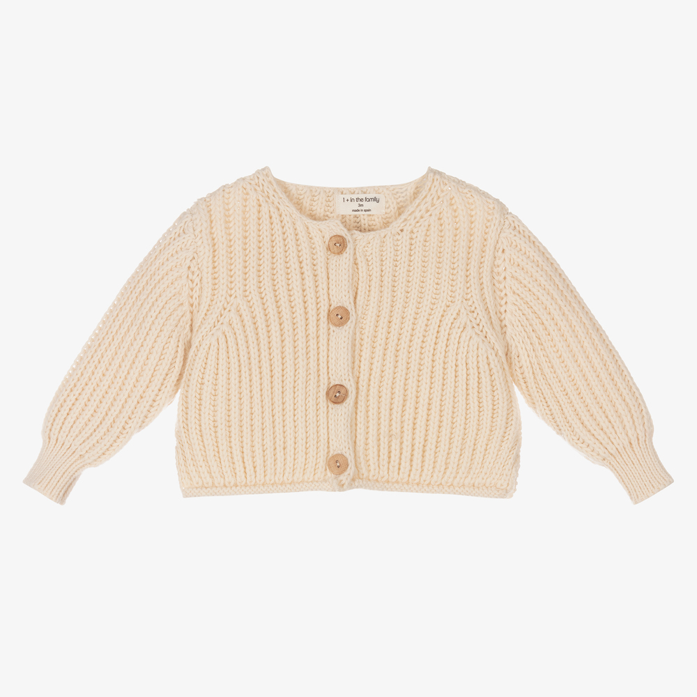 1+ In The Family Babies' 1 + In The Family Ivory Knitted Cardigan ...