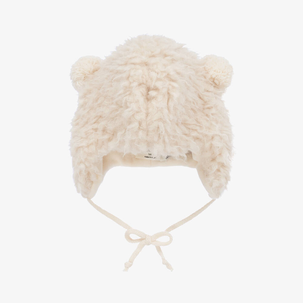 1 + in the family - Ivory Sherpa Fleece Baby Hat | Childrensalon