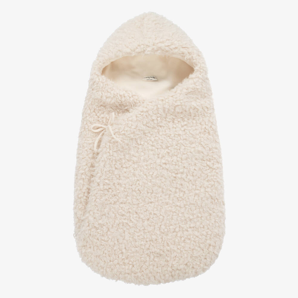 1 + in the family - Ivory Sherpa Fleece Baby Nest (80cm) | Childrensalon