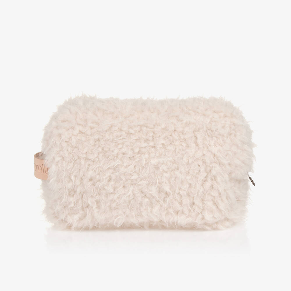 1 + in the family - Ivory Sherpa Fleece Pouch (32cm) | Childrensalon