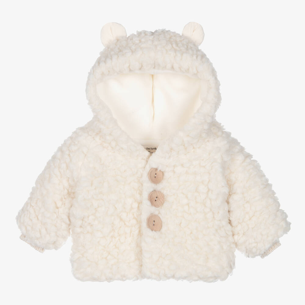 1+ In The Family Babies' Ivory Sherpa Fleece Pram Coat