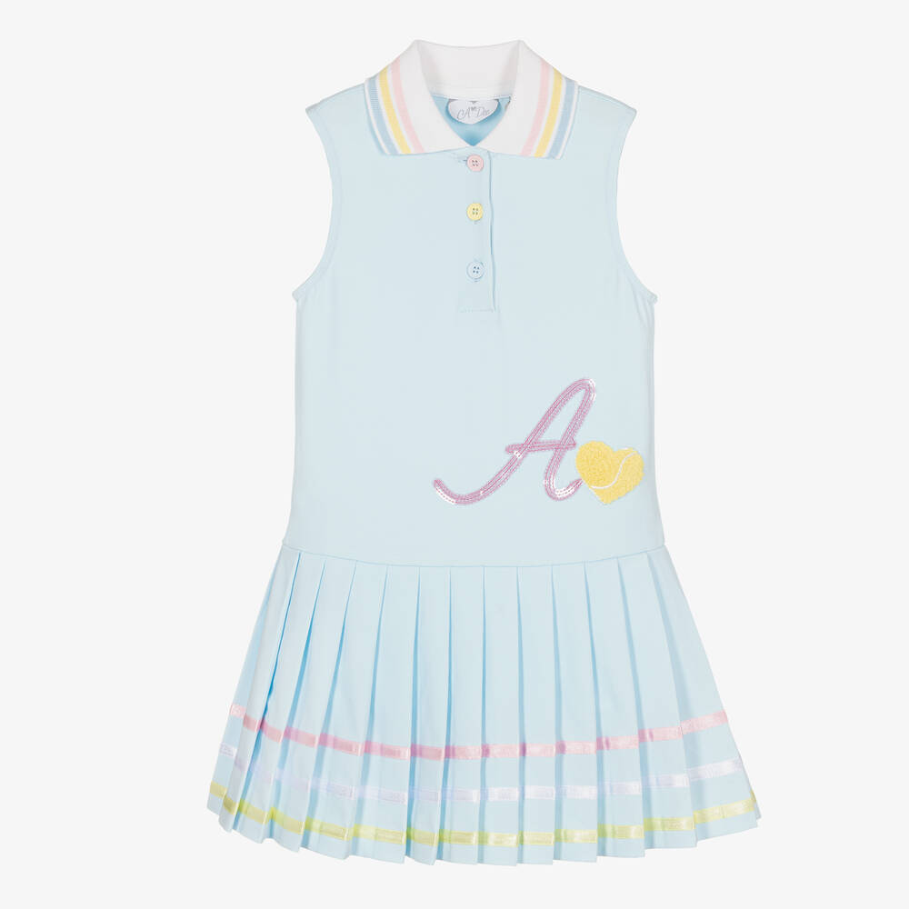 A Dee Babies' Girls Blue Cotton Tennis Dress