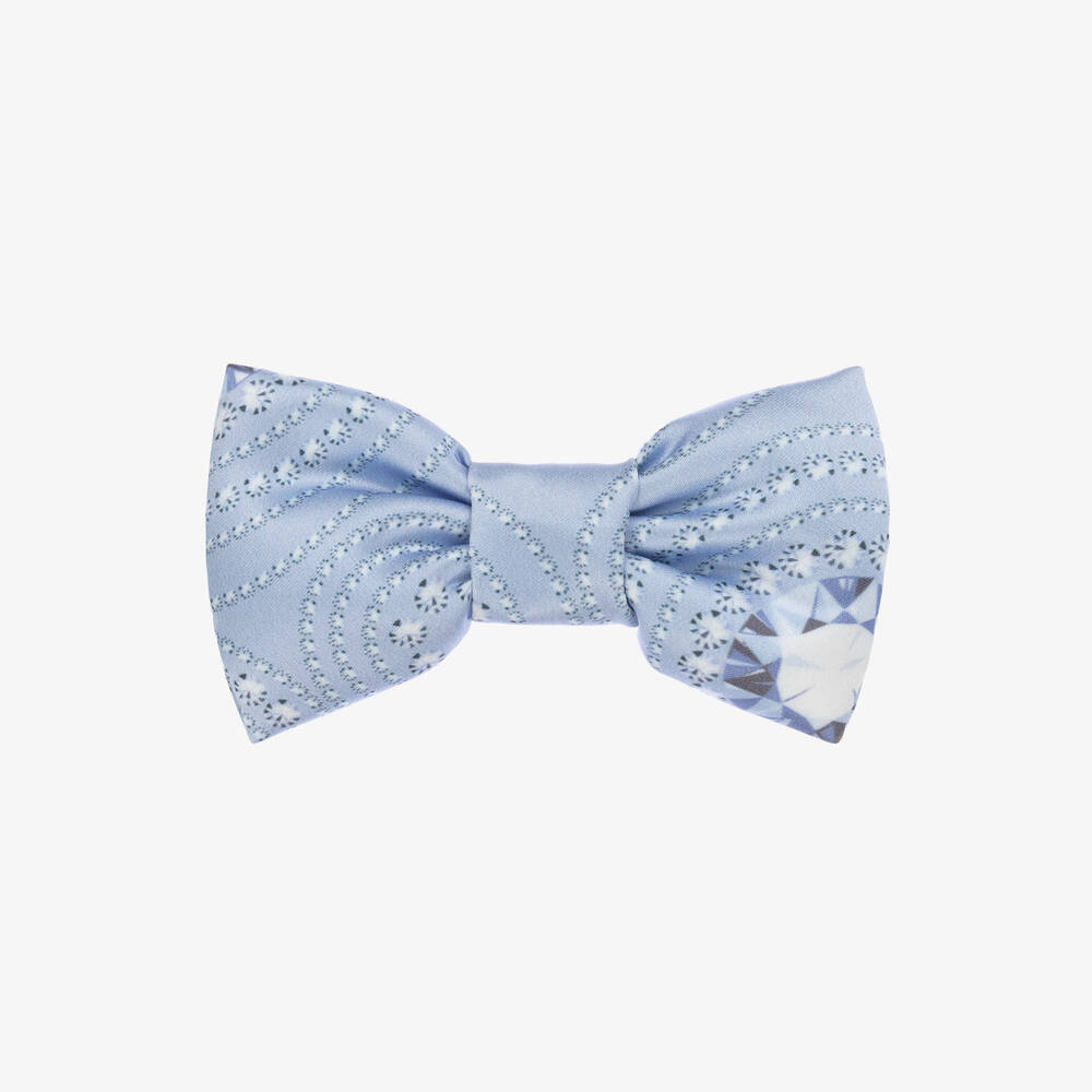 A Dee - Girls Blue Satin Bow Hair Clip (13cm) | Childrensalon