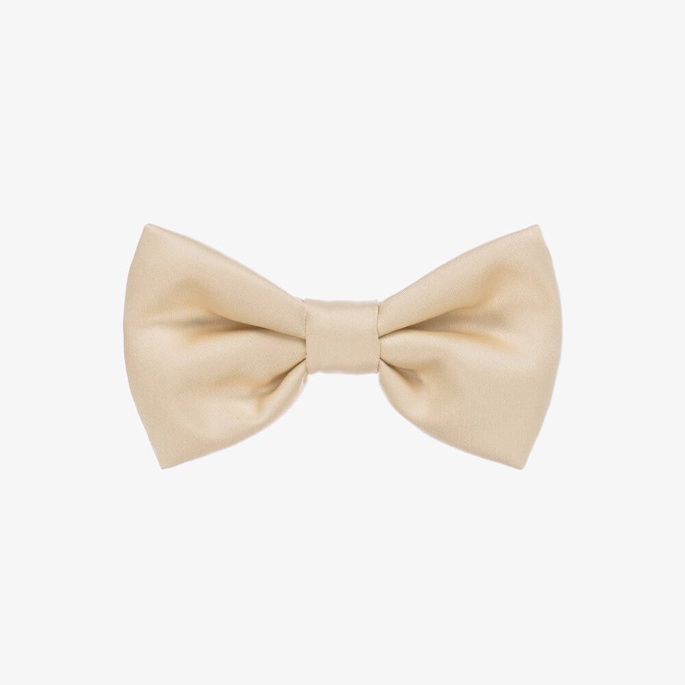 A Dee - Girls Gold Satin Bow Hair Clip (13cm) | Childrensalon