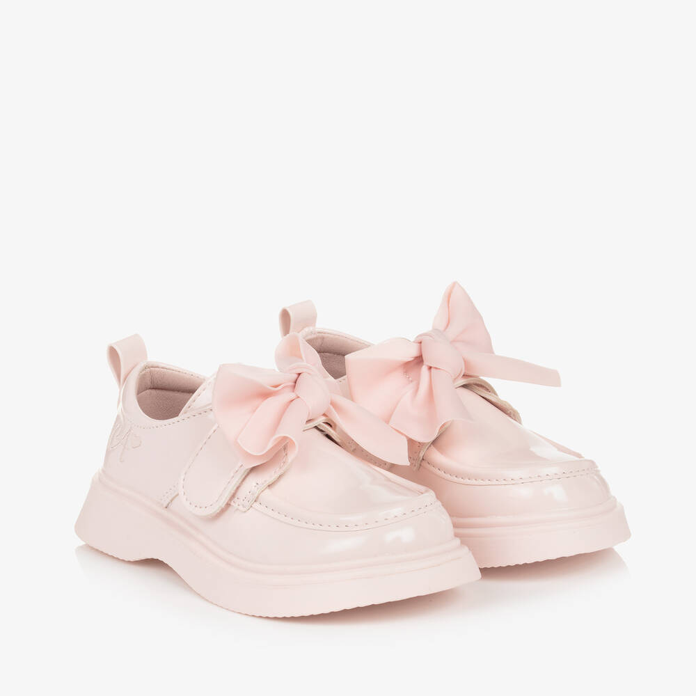 A Dee - Girls Pink Faux Leather Patent Shoes | Childrensalon