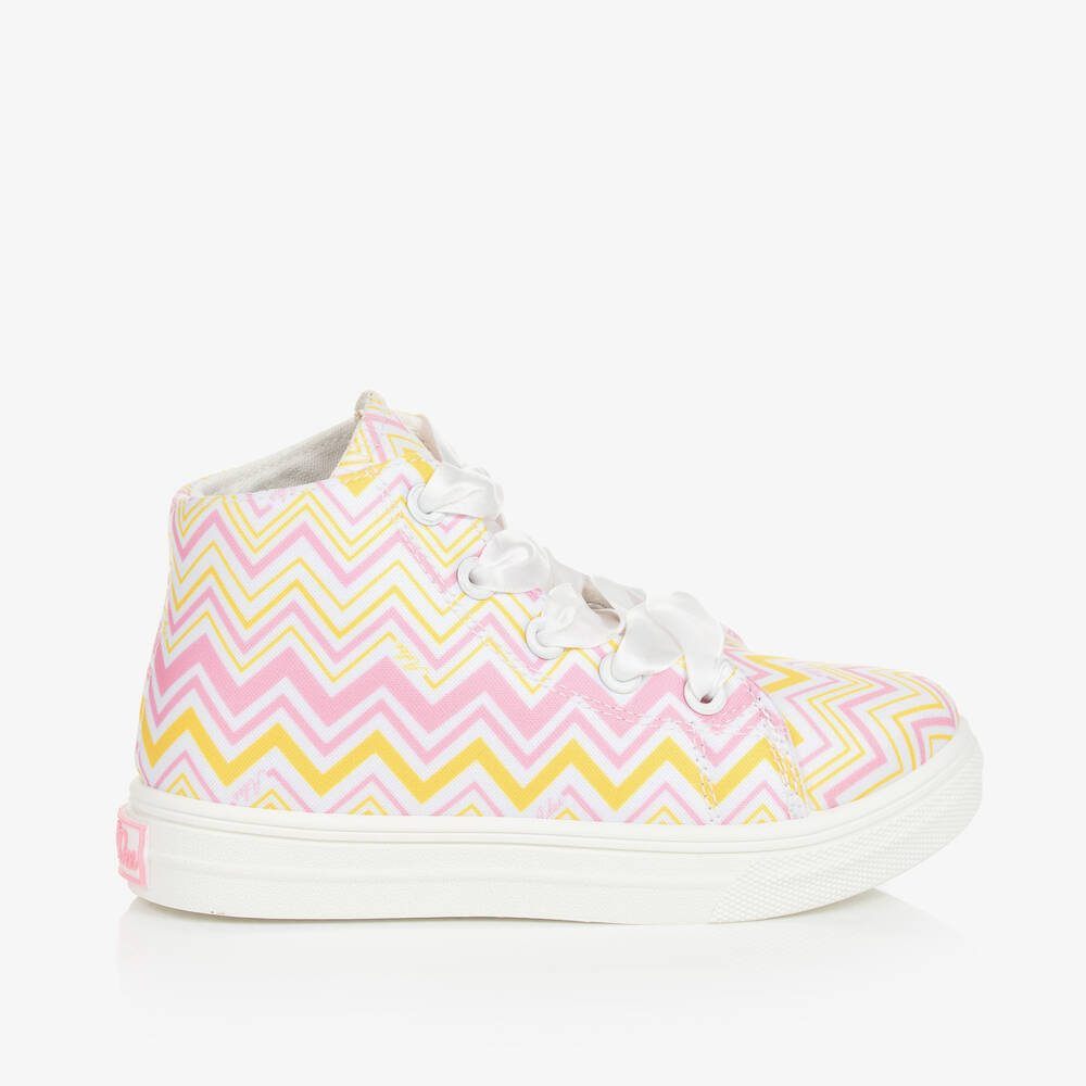 A Dee Kids' Girls Pink High-top Shell Trainers
