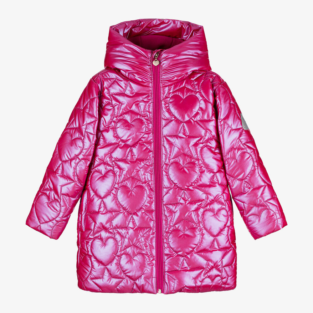 A Dee - Girls Pink Quilted Coat | Childrensalon