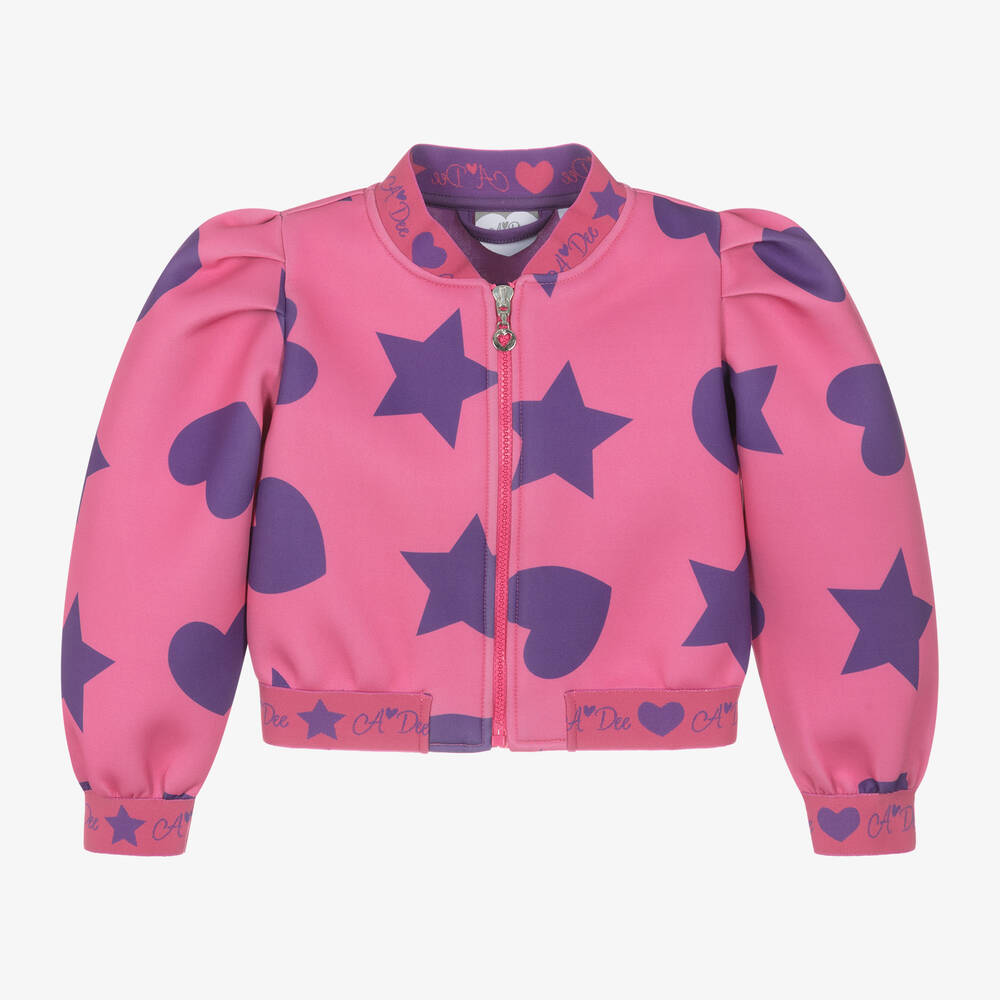 A Dee - Girls Pink Zip-Up Jacket | Childrensalon