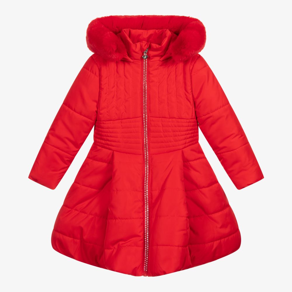 A Dee - Girls Red Puffer Coat 