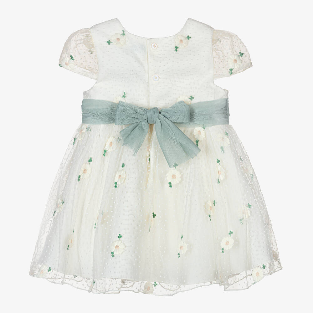 Abel & Lula - Baby Girls Ivory Floral Tulle Dress | Childrensalon