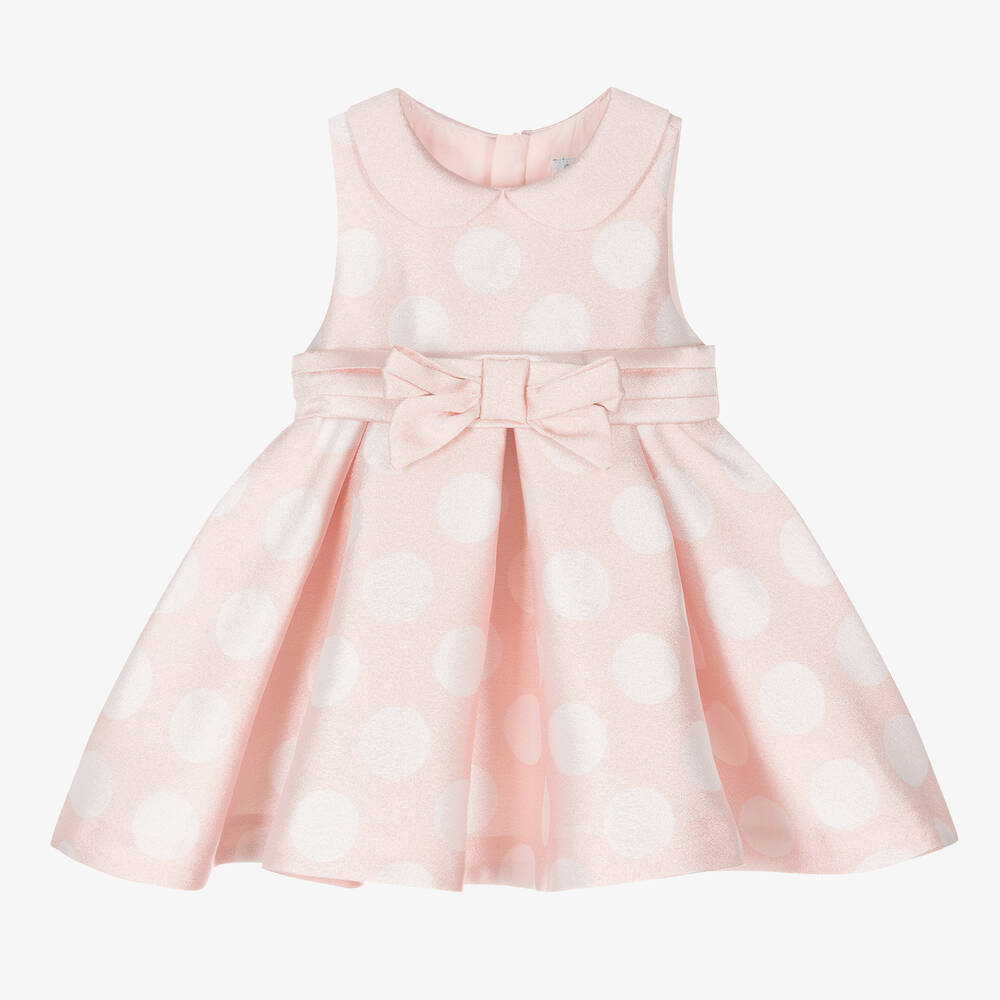 Abel & Lula - Baby Girls Pink Polka Dot Dress | Childrensalon