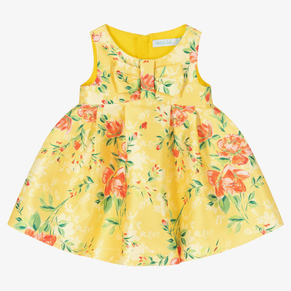 Abel & Lula Baby Girls Yellow Floral Dress