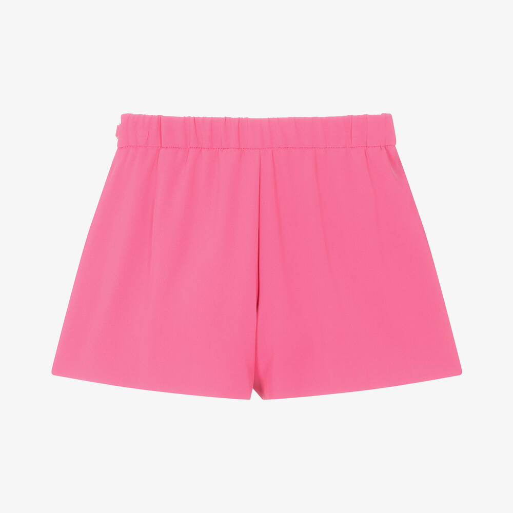 Abel & Lula - Girls Deep Pink Ruffle Shorts Set | Childrensalon