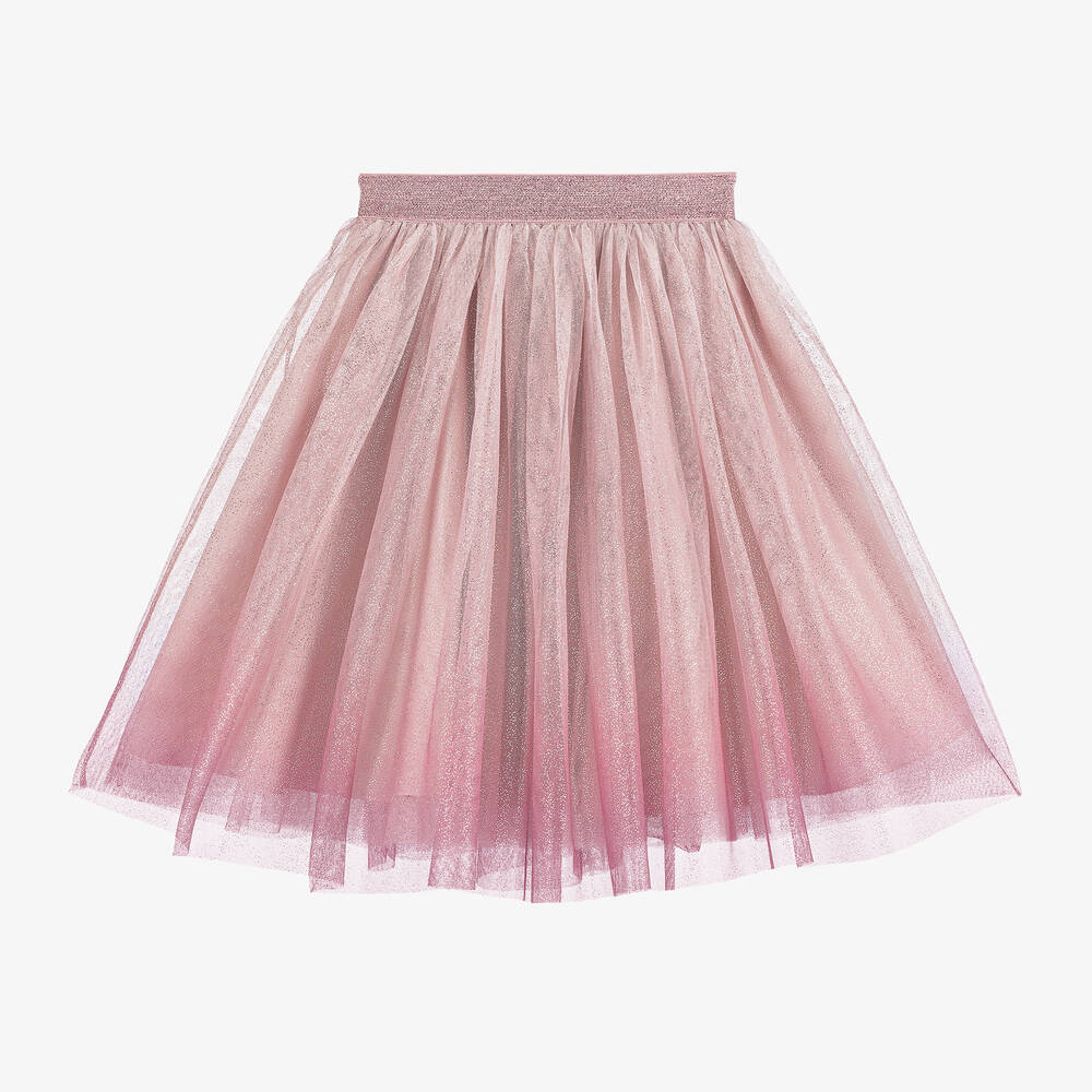 Abel & Lula - Girls Glittery Pink Tulle Skirt | Childrensalon