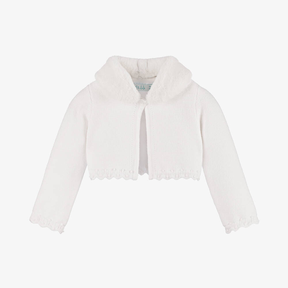 Abel & Lula - Girls Ivory Knitted Cardigan | Childrensalon