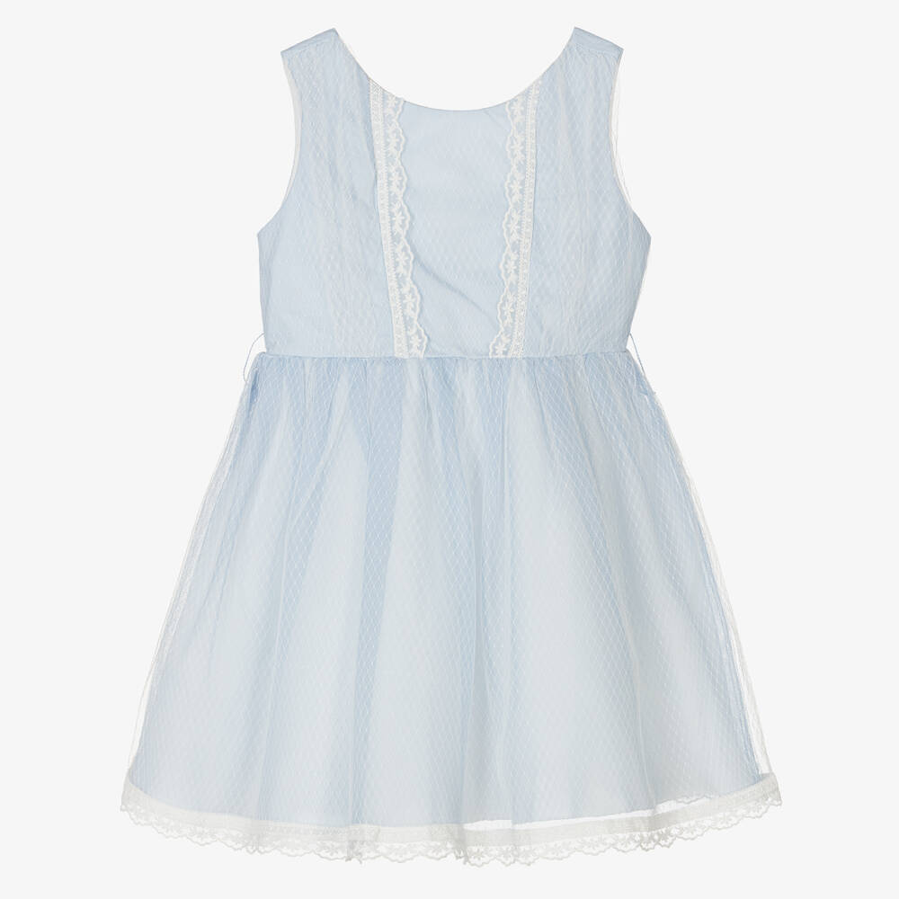 Abel & Lula - Girls Light Blue Tulle Dress | Childrensalon