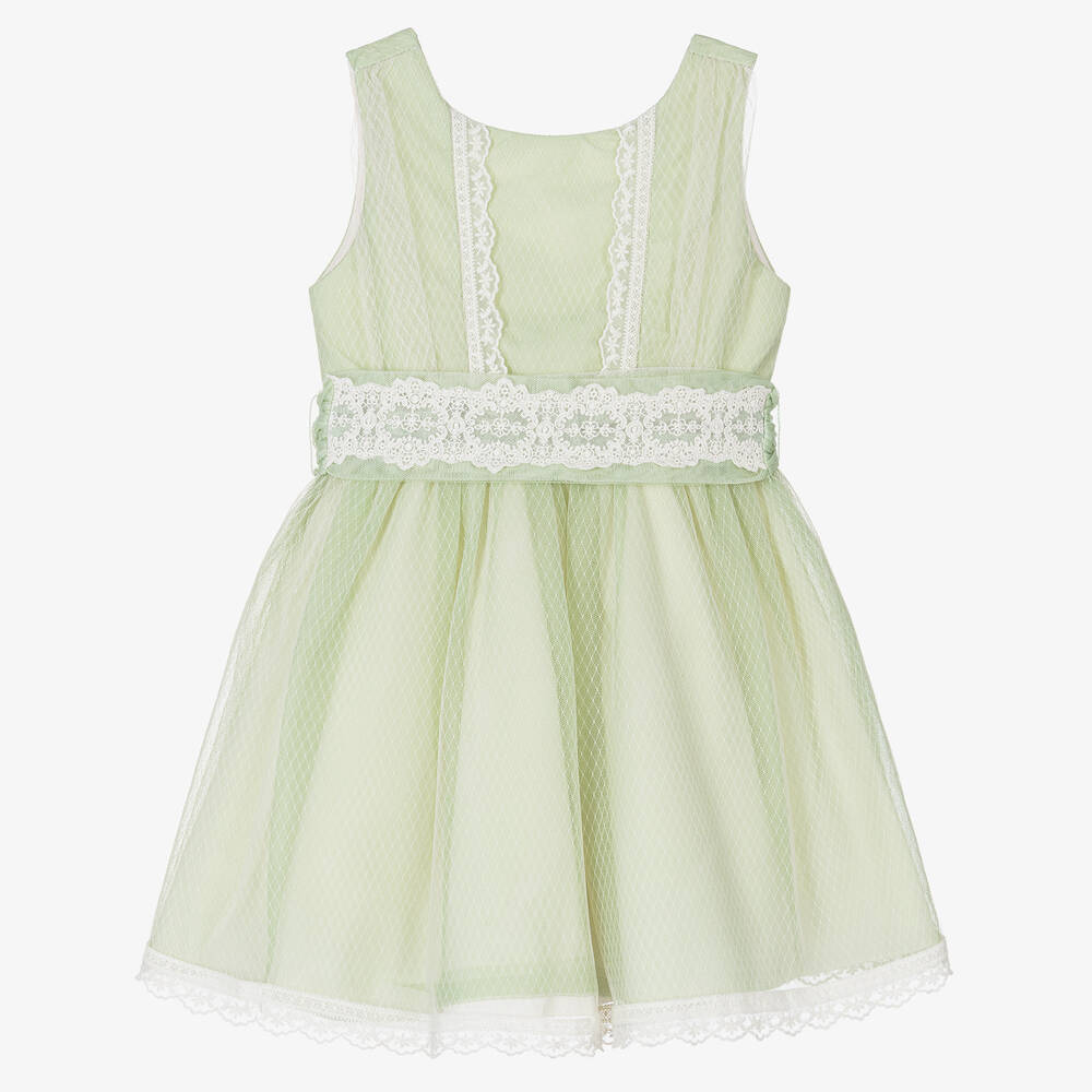 Abel & Lula - Girls Light Green Tulle Dress | Childrensalon