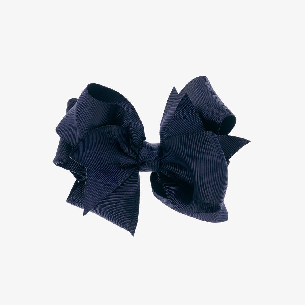 Abel & Lula - Girls Navy Blue Bow Hair Clip (12cm) | Childrensalon